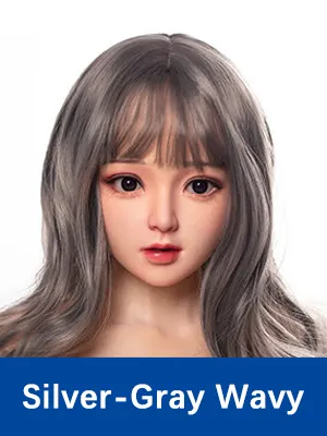 Rambut Bergelombang Kelabu Perak Panjang