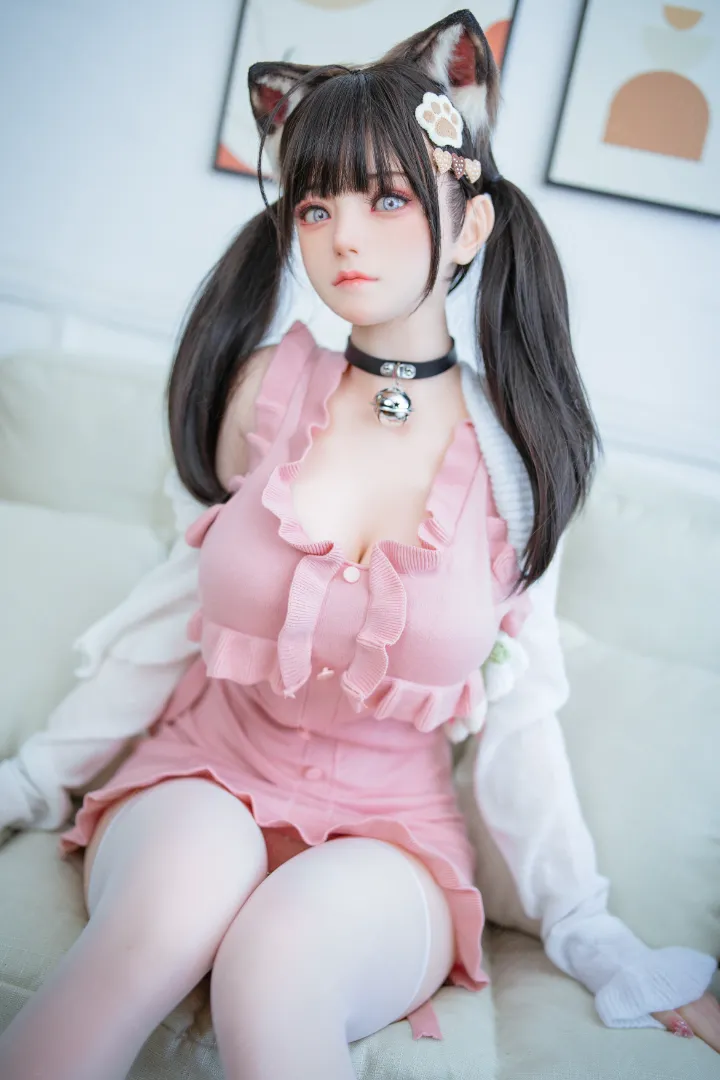 155cm (5ft1) G-Cup Life-Size Silicone Head + TPE Body Hybrid Sex Doll Fenlin, Head Fenlin