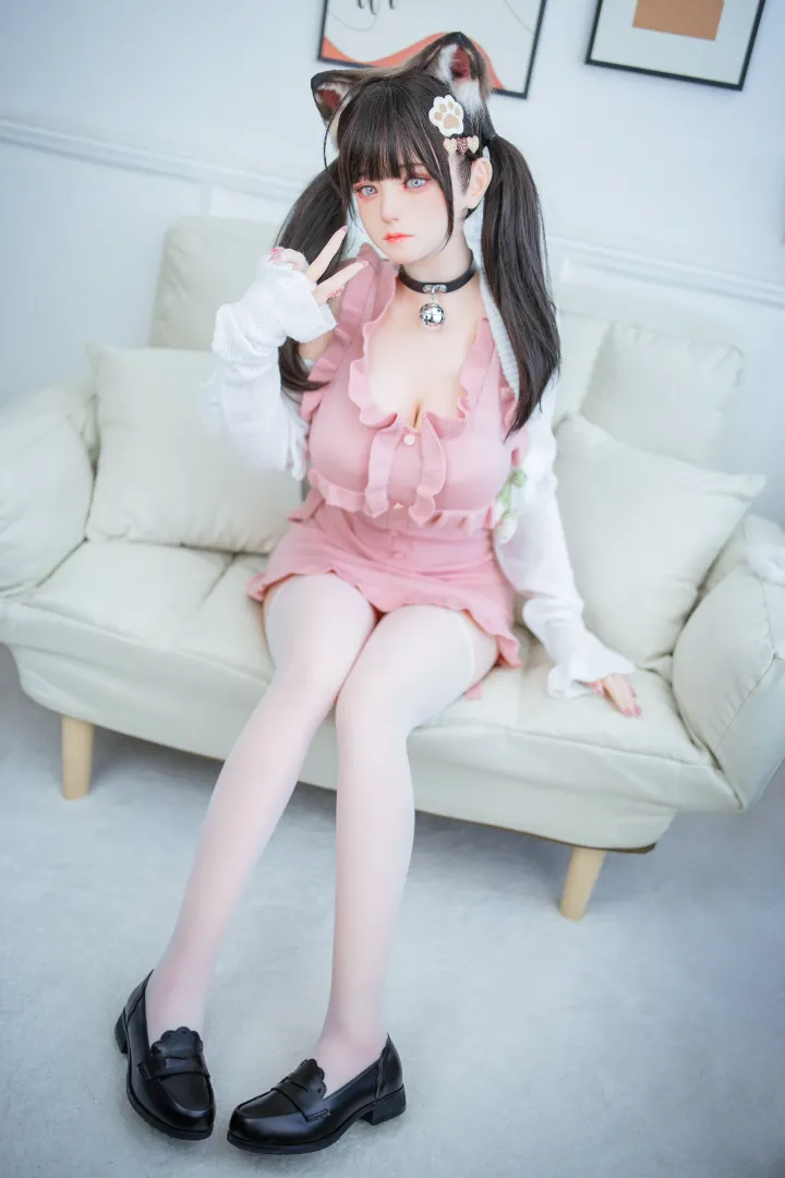 155cm (5ft1) G-Cup Life-Size Silicone Head + TPE Body Hybrid Sex Doll Fenlin, Head Fenlin