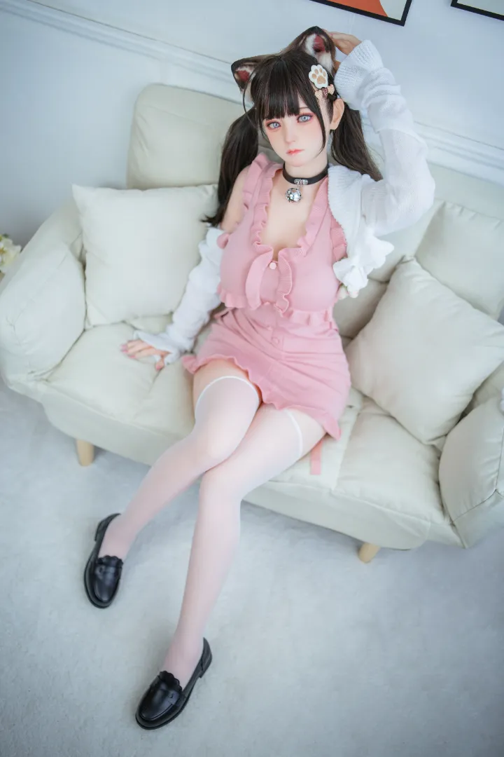 155cm (5ft1) G-Cup Life-Size Silicone Head + TPE Body Hybrid Sex Doll Fenlin, Head Fenlin