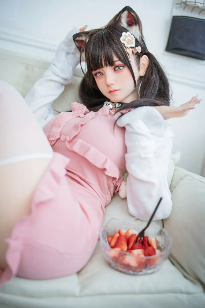 155cm (5ft1) G-Cup Life-Size Silicone Head + TPE Body Hybrid Sex Doll Fenlin, Head Fenlin