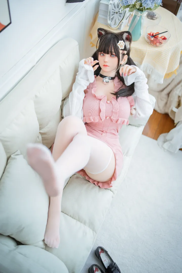 155cm (5ft1) G-Cup Life-Size Silicone Head + TPE Body Hybrid Sex Doll Fenlin, Head Fenlin