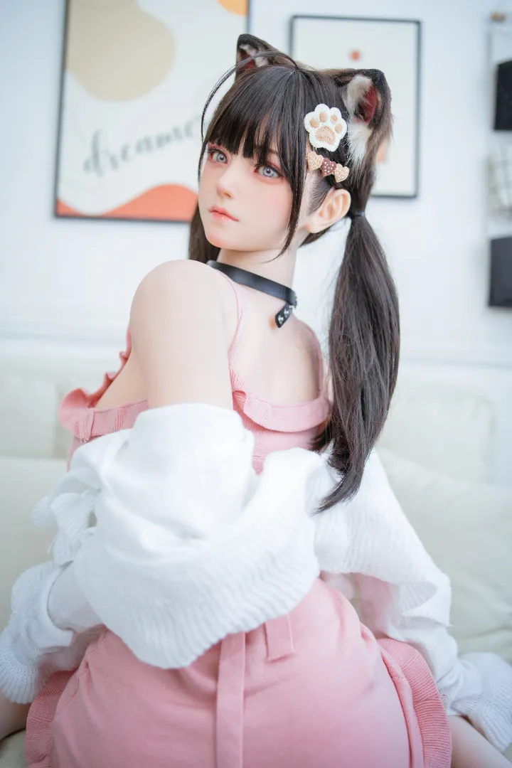 155cm (5ft1) G-Cup Life-Size Silicone Head + TPE Body Hybrid Sex Doll Fenlin, Head Fenlin