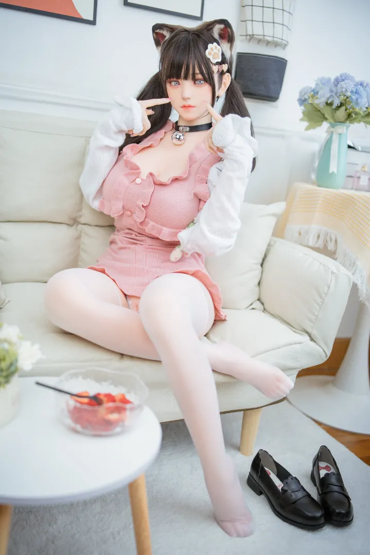 155cm (5ft1) G-Cup Life-Size Silicone Head + TPE Body Hybrid Sex Doll Fenlin, Head Fenlin