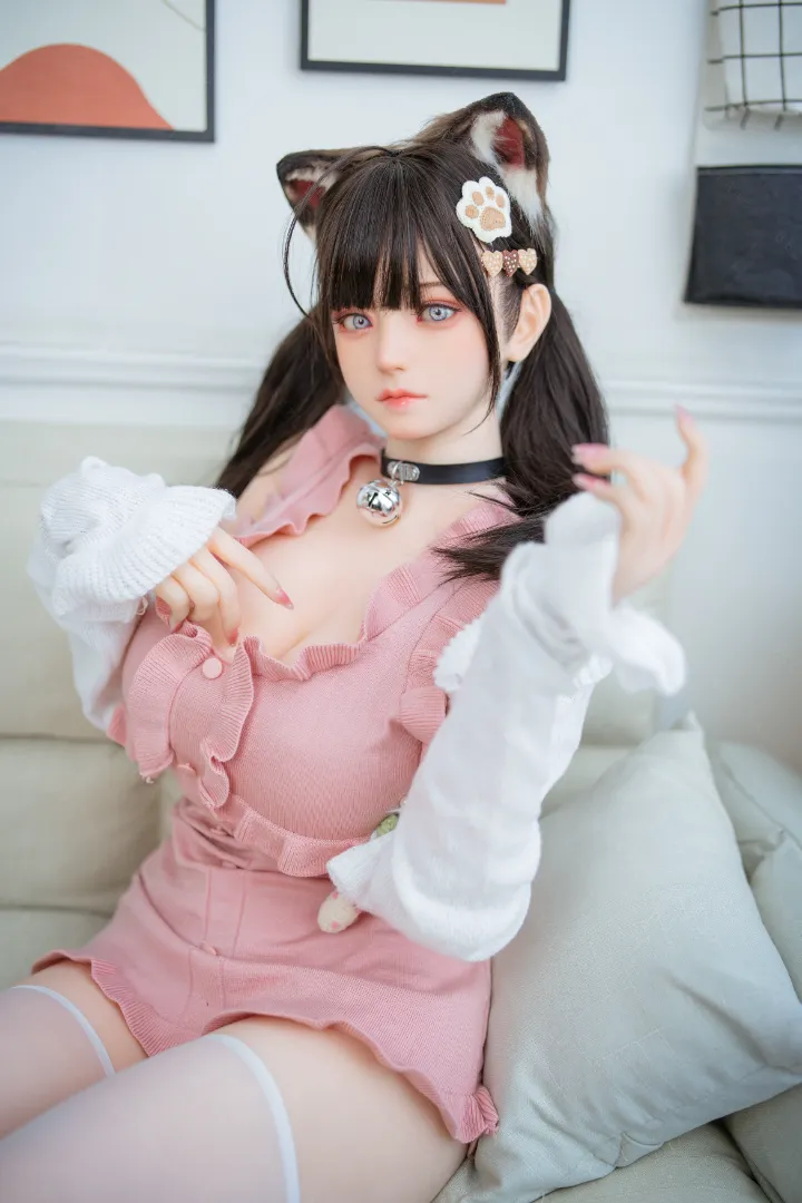 155cm (5ft1) G-Cup Life-Size Silicone Head + TPE Body Hybrid Sex Doll Fenlin, Head Fenlin