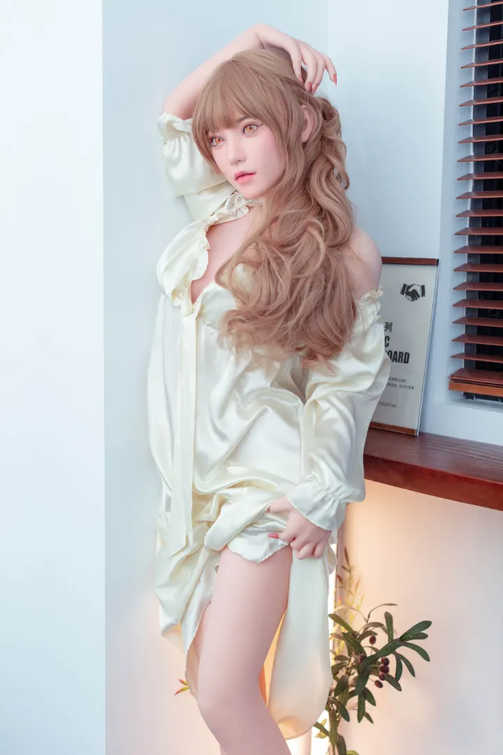 160cm (5ft3) Cup B Ringan Silikon Anak Patung Seks, Kepala iris