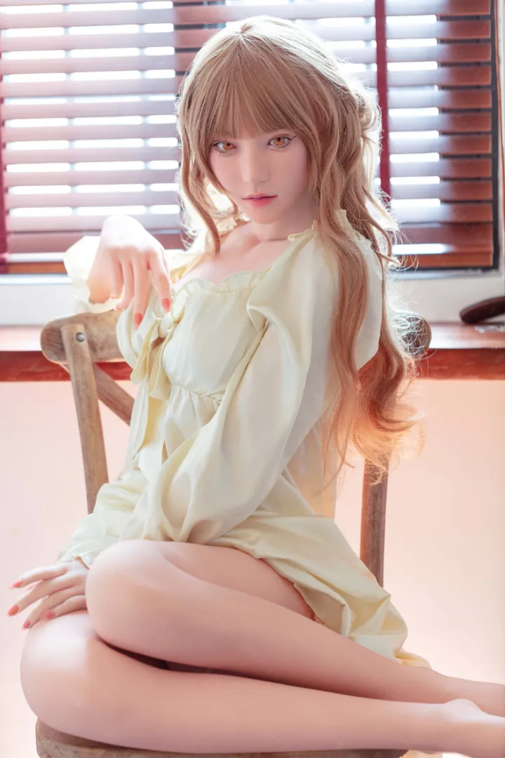 160cm (5ft3) Cup B Ringan Silikon Anak Patung Seks, Kepala iris