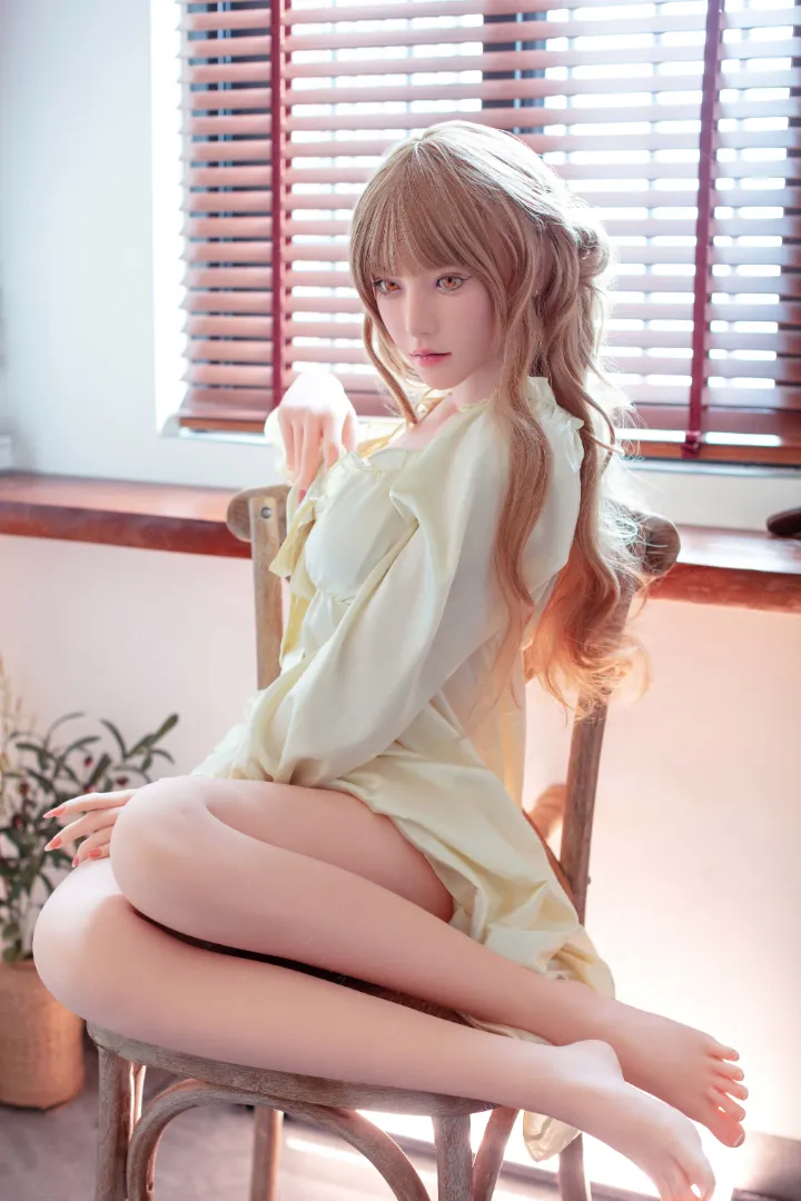 160cm (5ft3) Cup B Ringan Silikon Anak Patung Seks, Kepala iris