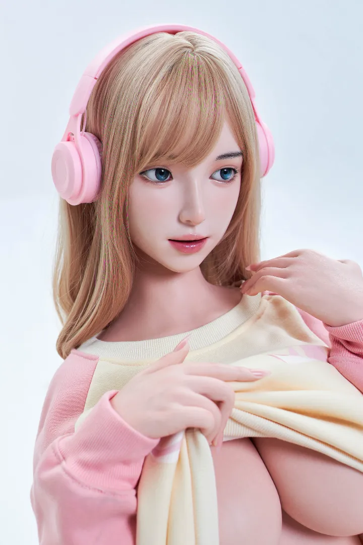 161cm (5ft3) I-Cup Ringan Silikon Patung Seks, Kepala Camellia