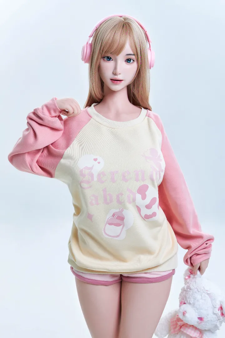 161cm (5ft3) I-Cup Ringan Silikon Patung Seks, Kepala Camellia