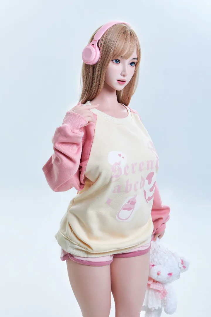 161cm (5ft3) I-Cup Ringan Silikon Patung Seks, Kepala Camellia