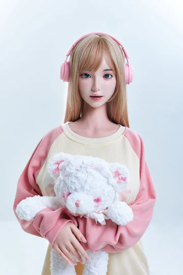 161cm (5ft3) I-Cup Ringan Silikon Patung Seks, Kepala Camellia
