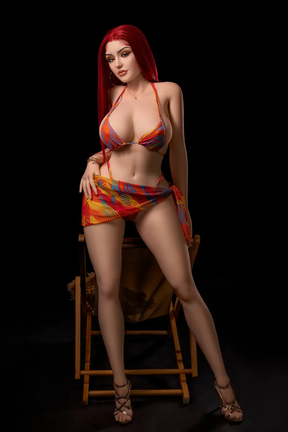 169cm (5ft7) D-Cup Tête Silicone Rousse Sexy Réaliste Poupée sexuelle hybride Helen, Tête #S3