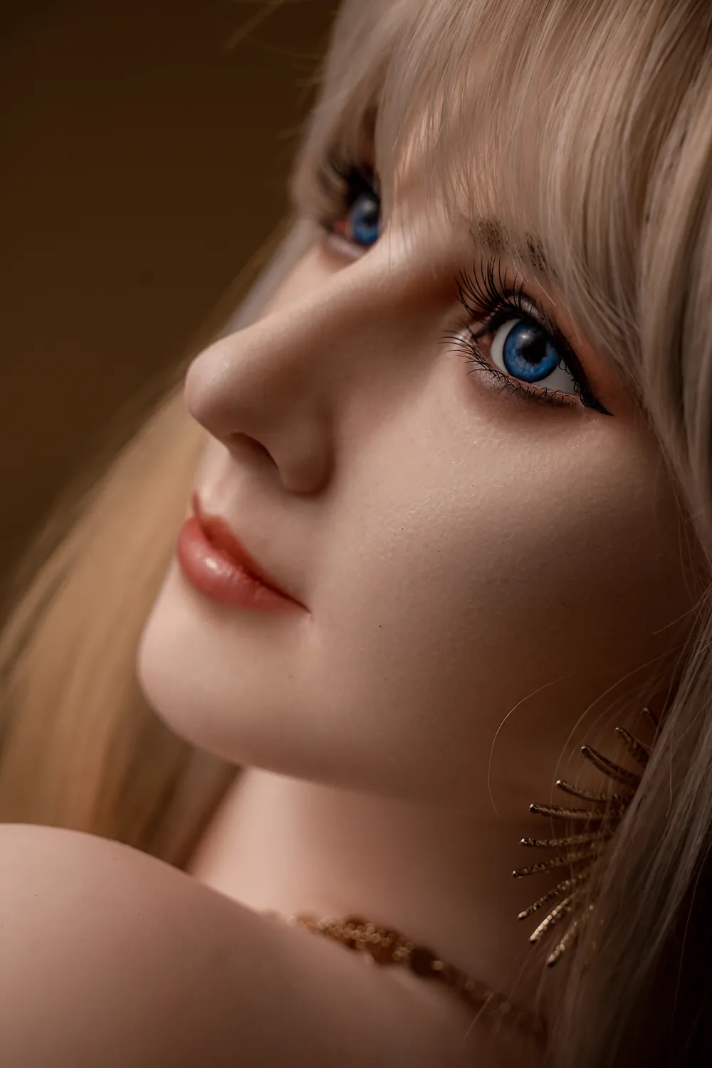 170cm (5ft7) D-Cup Silicone Head Enchanting European Mature Lady Silicone Head + TPE Body Hybrid Sex Doll Carrie, Head #S11