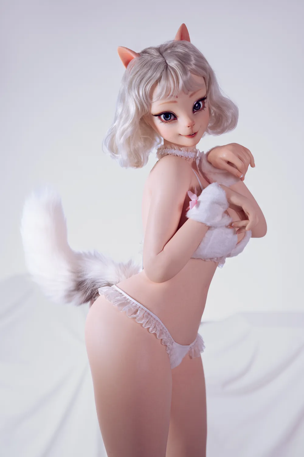 ROSRETTY Doll 164cm (5ft5) D-CUP Full Silicone Anime Furry Playful Feline Silicone Sex Doll Elena, Head #S32