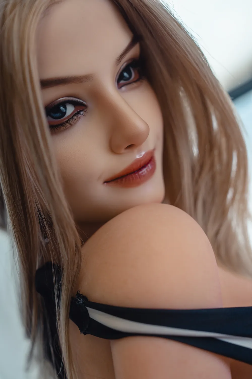 164cm (5ft5) D-Cup Silicone Head Captivating Sweet Chic Silicone Head + TPE Body Hybrid Sex Doll Serena, Head #S34