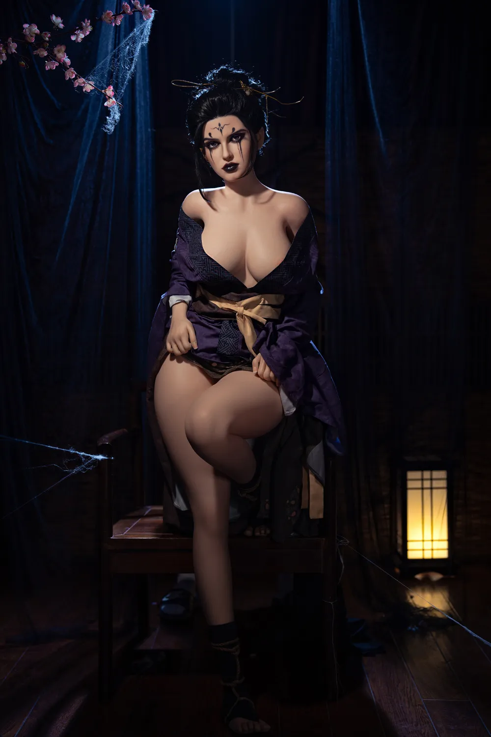 ROSRETTY Doll 164cm (5ft5) D-CUP Full Silicone Game Cosplay Dark Series silicone Sex Doll Molly, Head S5