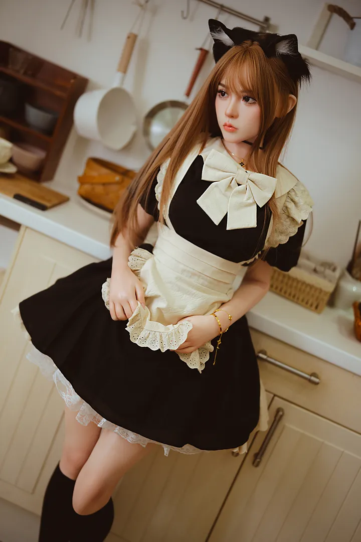 149cm (4ft11) Natural Cup Real Skin Texture Silicone Sex Doll Yuna, ROS Head 7b