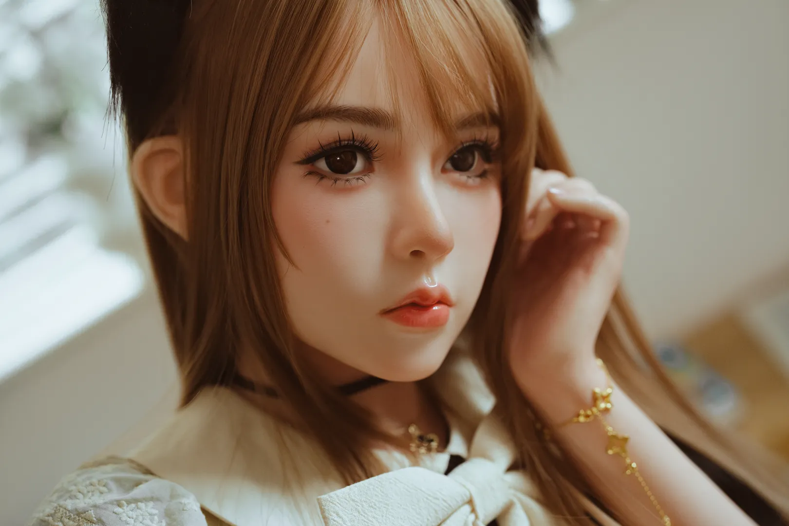 149cm (4ft11) 真實肌膚紋理 矽膠 性愛娃娃 Yuna, ROS 头部 7b