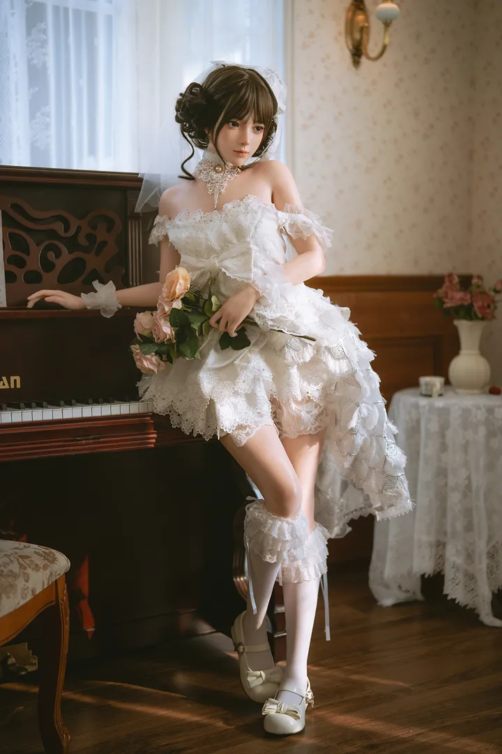 156cm (5ft1) A-Cup Lightweight Silicone Sex Doll Wanwan, Head #109